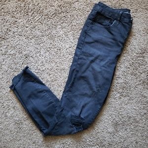 Wild Fable black destroyed raw hem skinny jeans